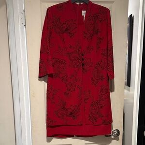 Elegant Red Floral Dress